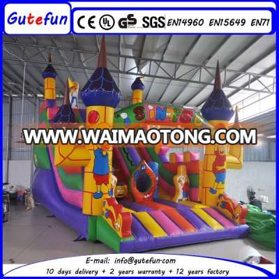 children air jumping trampoline bouncing castle combo inflatable bouncer slide for sale