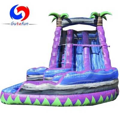 Best quality party events rental eye-catching 22 Ft Purple Crush Curvy inflatable water slide for sale