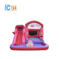 Pink and purple bouncer slide pool inflatable water for kids air bouncer inflatable trampoline for sale