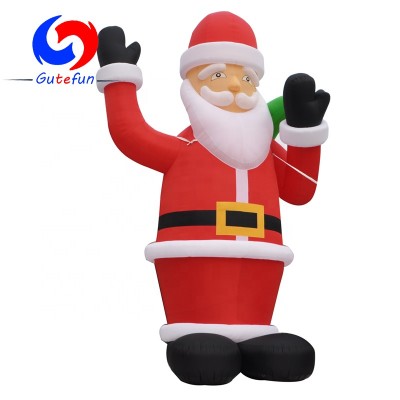 Customized Outdoor large advertising model 20ft 33ft Merry christmas inflatable santa for sale