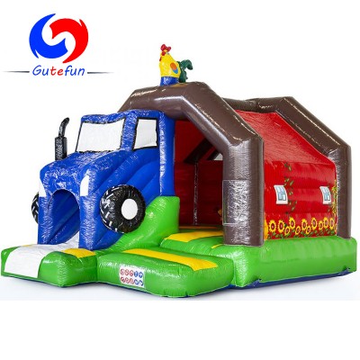 GUTEFUN 2020 NEW strong high quality colorfast Farm world inflatable slide combo for neighborhood party birthday event