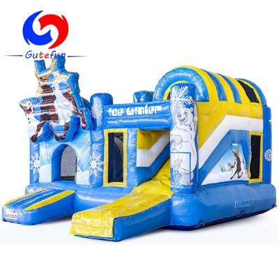 GUTEFUN 2020 NEW most popular eye-catching Ice winter inflatable bouncy castle combo for summer party event