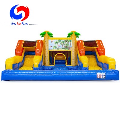 GUTEFUN HOT sale 5 years warranty double lane Inflatable water slide with splash pool for any summer events