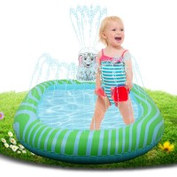 Inflatable Pool with Splash Pad Kiddie Pool Inflatable with Sprinkler Swimming Pool for Kids