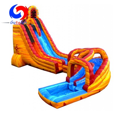 eye-catching new arrival double lane Fiery tides curvy twist inflatable water slide for sale