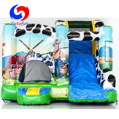 GUTEFUN 2020 NEW Happy farm inflatable jump castle for kids birthday party events