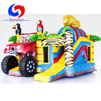 GUTEFUN 2020 NEW multi play colorful amazing 3D elements amazon safari inflatable jumper combo for every party event